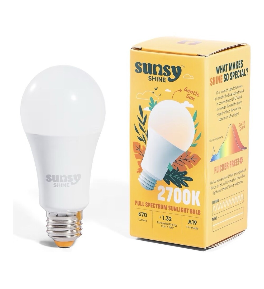 Shine - The Full-Spectrum Truly Flicker-Free Sunlight Bulb for Humans - Boost...